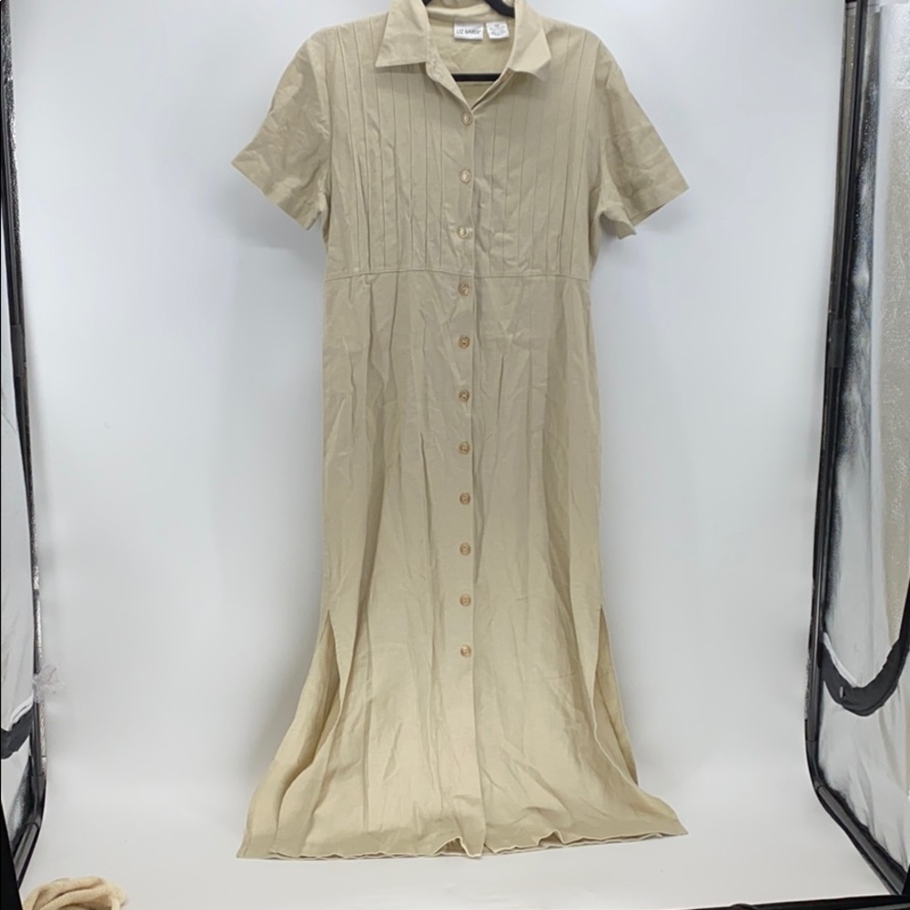 Vintage Liz Baker cottage core side  linen blend natural minimalist granny core